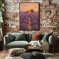Lavender Fields at Sunset Poster