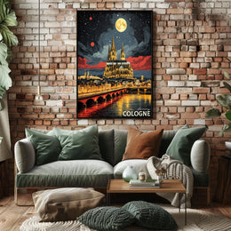 Cologne at Night Poster