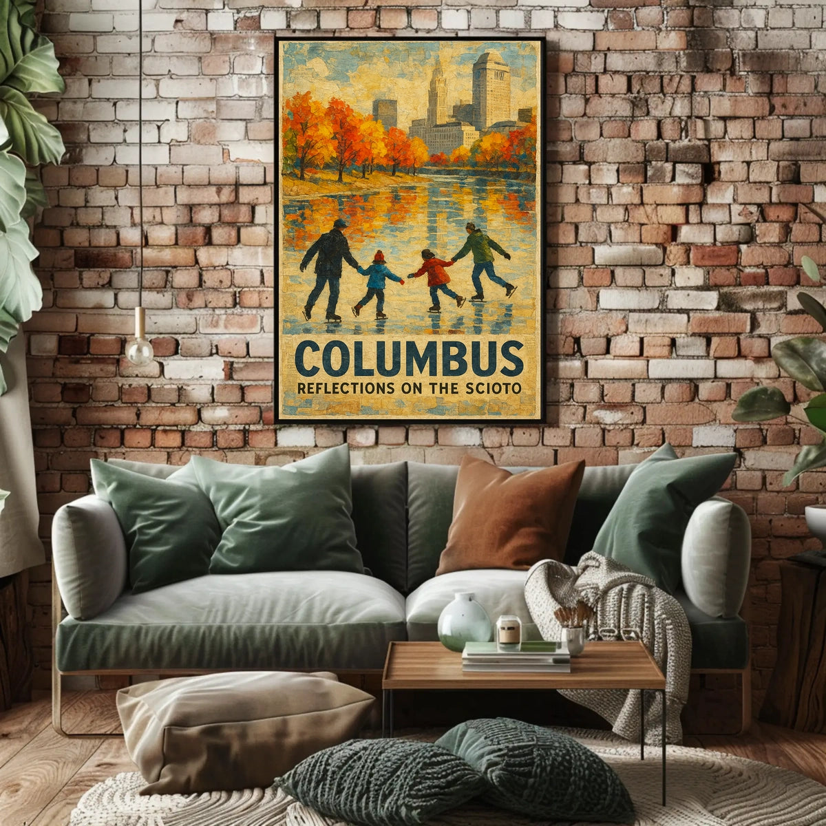 Columbus Reflections On The Scioto Poster