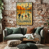 Columbus Reflections On The Scioto Poster