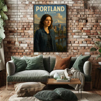 Portland, Oregon A Scenic Portrait Poster