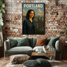 Portland, Oregon A Scenic Portrait Poster