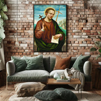Saintly Portrait with Cross Poster