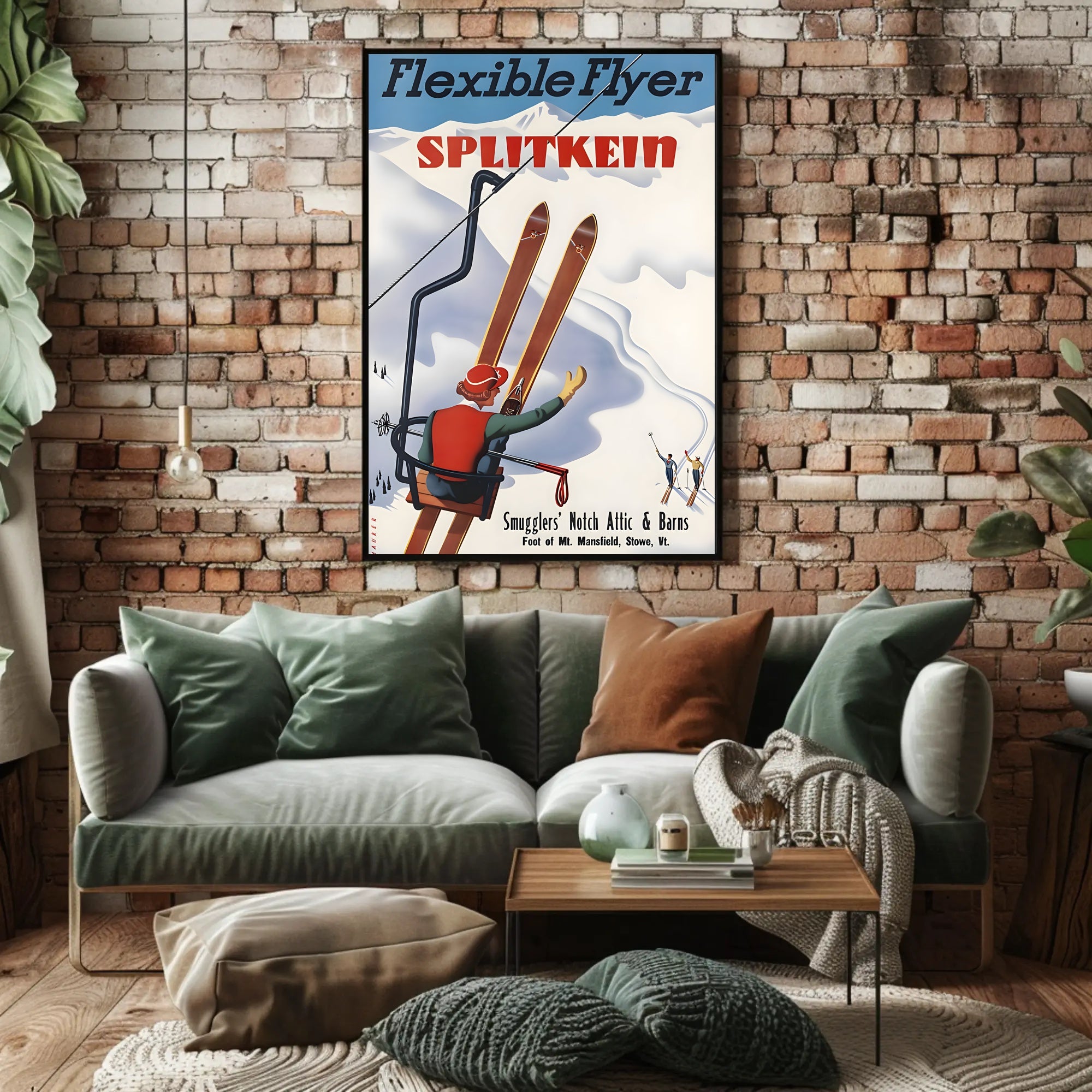 Vintage Skiing Adventure Poster PosterGoat