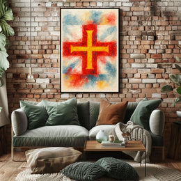 Abstract Cross in Watercolor Poster