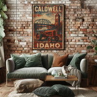 Caldwell Idaho Vintage Travel Wanderlust Poster