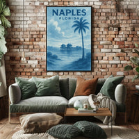Naples Florida Poster Wall Art Coastal Beach Vibes 18x24