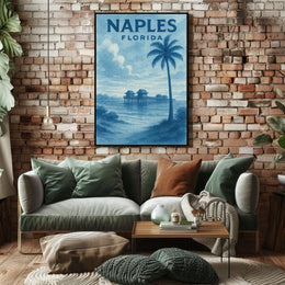 Naples Florida Poster Wall Art Coastal Beach Vibes 18x24
