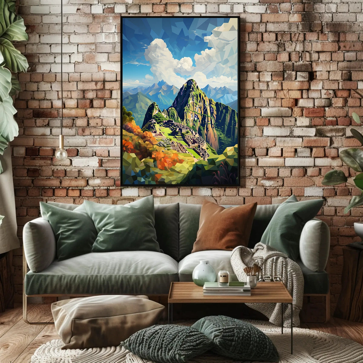 Machu Picchu Polygonal Art Adventure Cultural or Heritage Poster