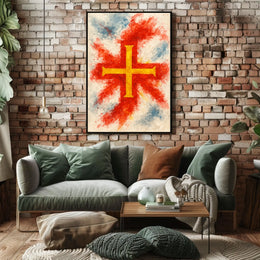 Vibrant Cross Abstract Poster
