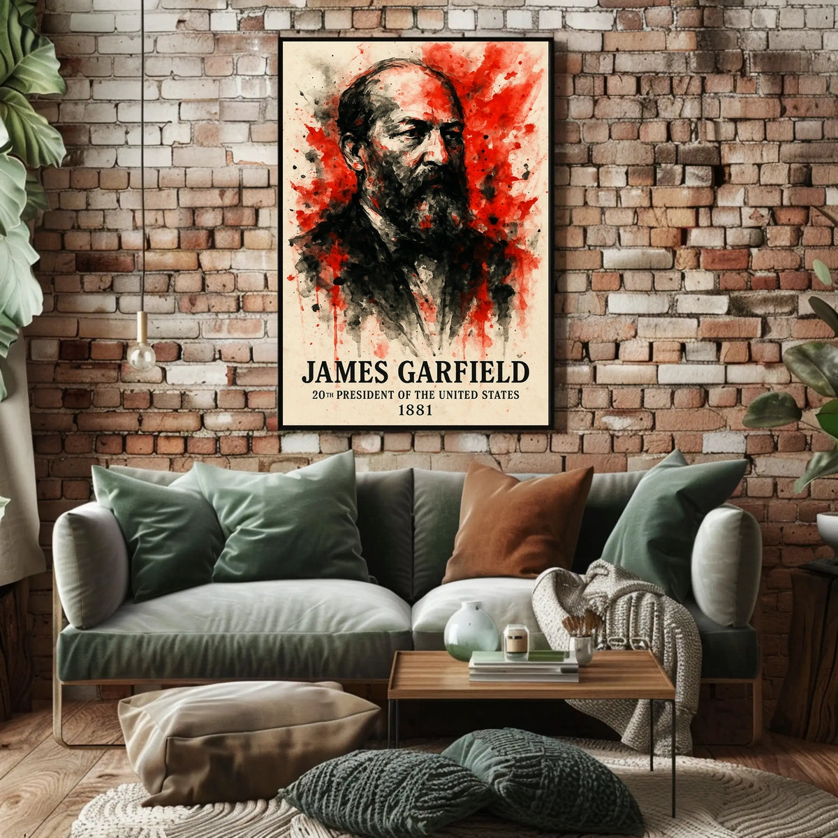James Garfield Dramatic Watercolor Historical or Presidential Poster
