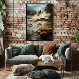Hot Springs Tranquil Travel Poster Wall Art