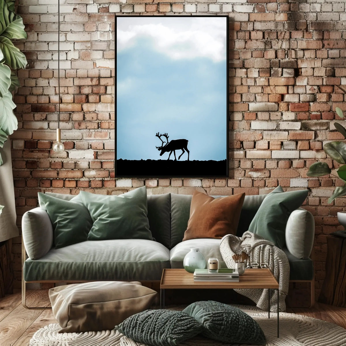 Silhouette Of A Reindeer Poster