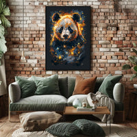 Vivid Abstract Cosmic Panda Animal Poster