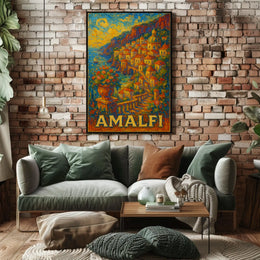 Amalfi Coast A Vibrant Impression Poster
