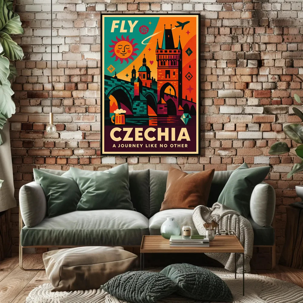Czechia Travel Adventure Vibrant Artistic Poster PosterGoat