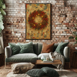 Festive Wreath Collage Poster