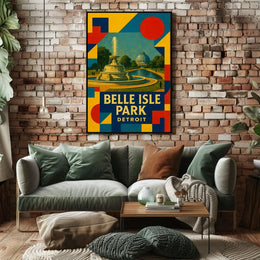 Belle Isle Park Detroit Scenic Art Poster