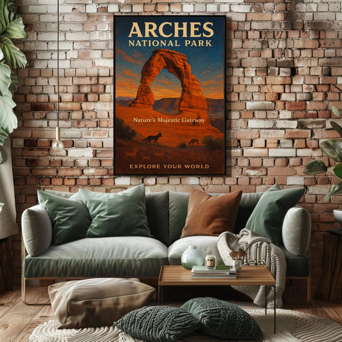 Arches National Park Sunset Vintage National Park Poster