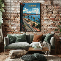 Santa Barbara Sunlit Coastal Travel Poster