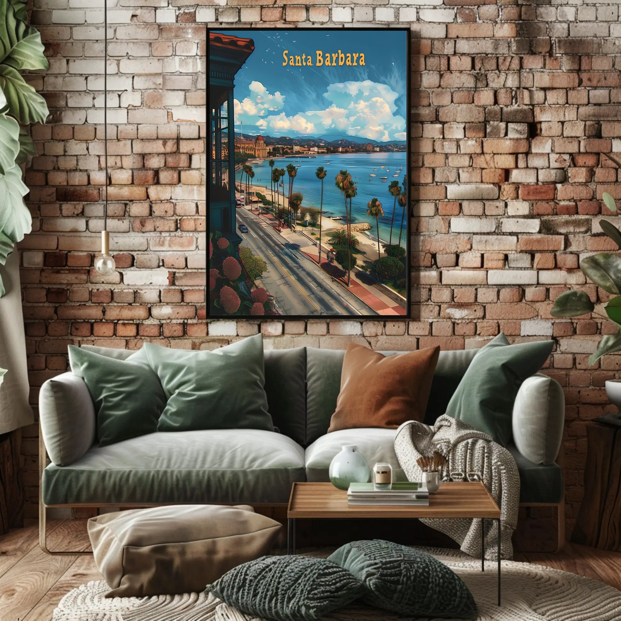 Santa Barbara Sunlit Coastal Travel Poster
