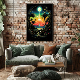 Surreal Cosmic Jungle Landscape Poster Art