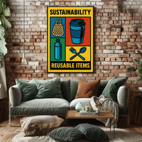 Sustainability Reusable Items Poster