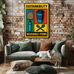 Sustainability Reusable Items Poster