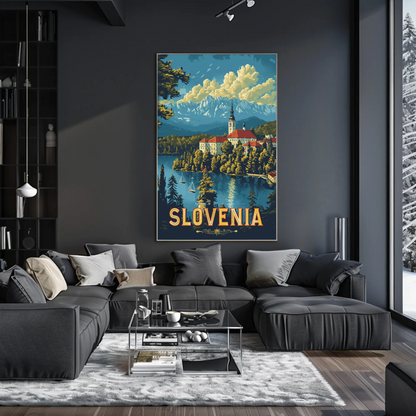 Lake Bled Slovenia Viewpoint Travel Poster