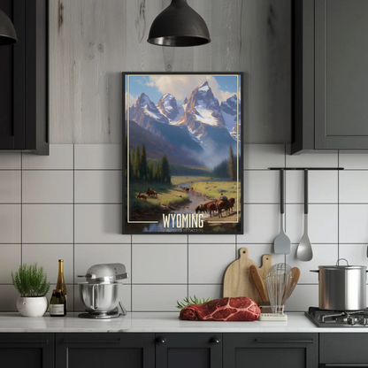 Wyoming United States Vintage Poster