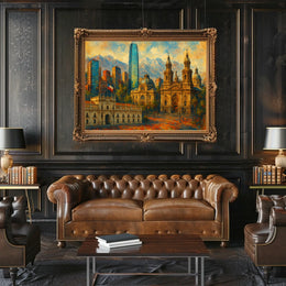 Vibrant Cityscape of Santiago Poster