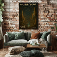 Carlsbad Caverns Vintage National Park Travel Poster