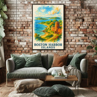 Boston Harbor Islands Vintage Travel Poster Art