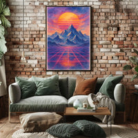 Retro-Futuristic Dreamscape Art Print: Futuristic Sci-Fi Poster