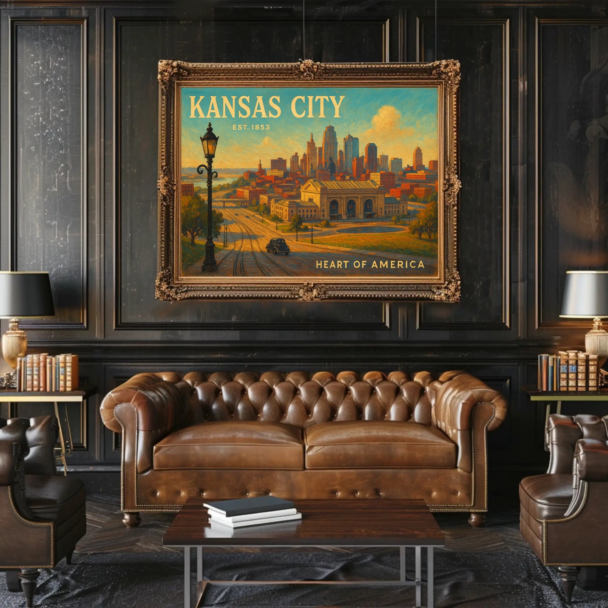 Kansas City Heart of America Travel Poster