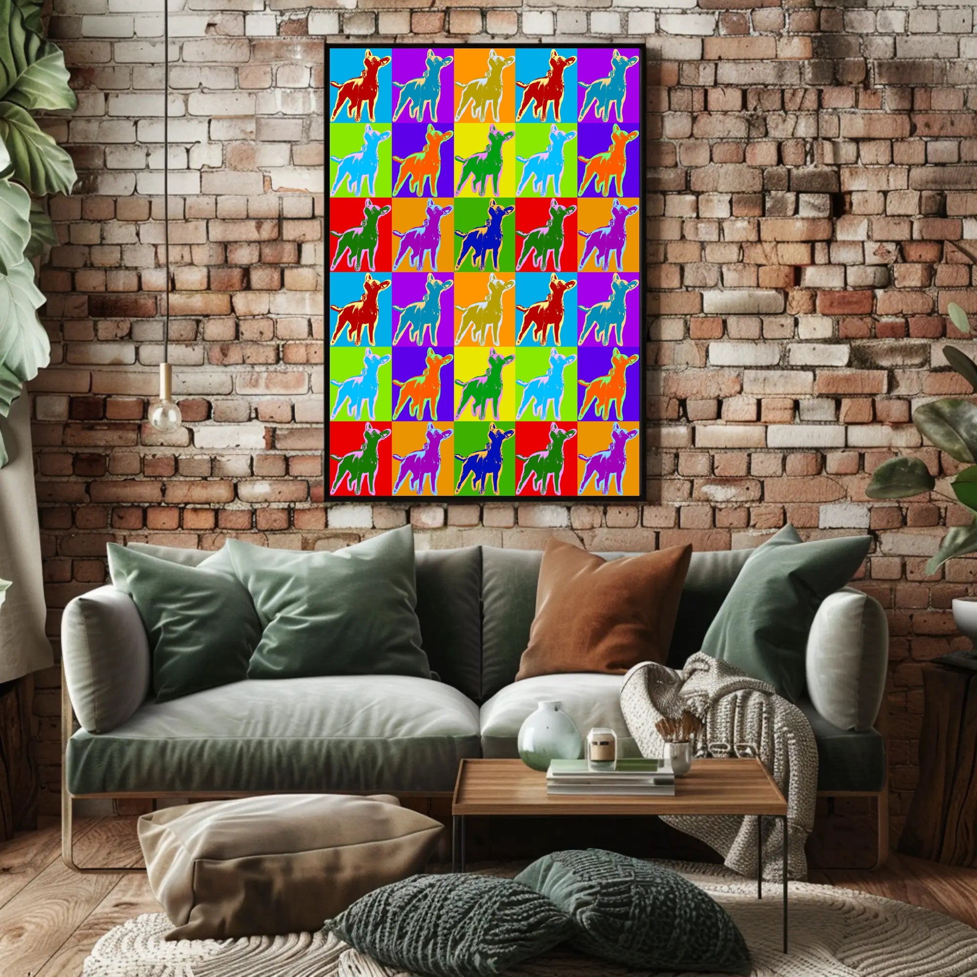 Canine Pop Art Poster Vibrant Retro Dog Wall Art