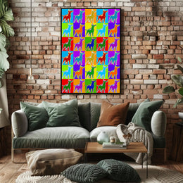 Canine Pop Art Poster Vibrant Retro Dog Wall Art