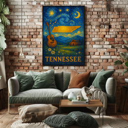 Tennessee Night Sky Music Art Poster - Cultural or Heritage Poster
