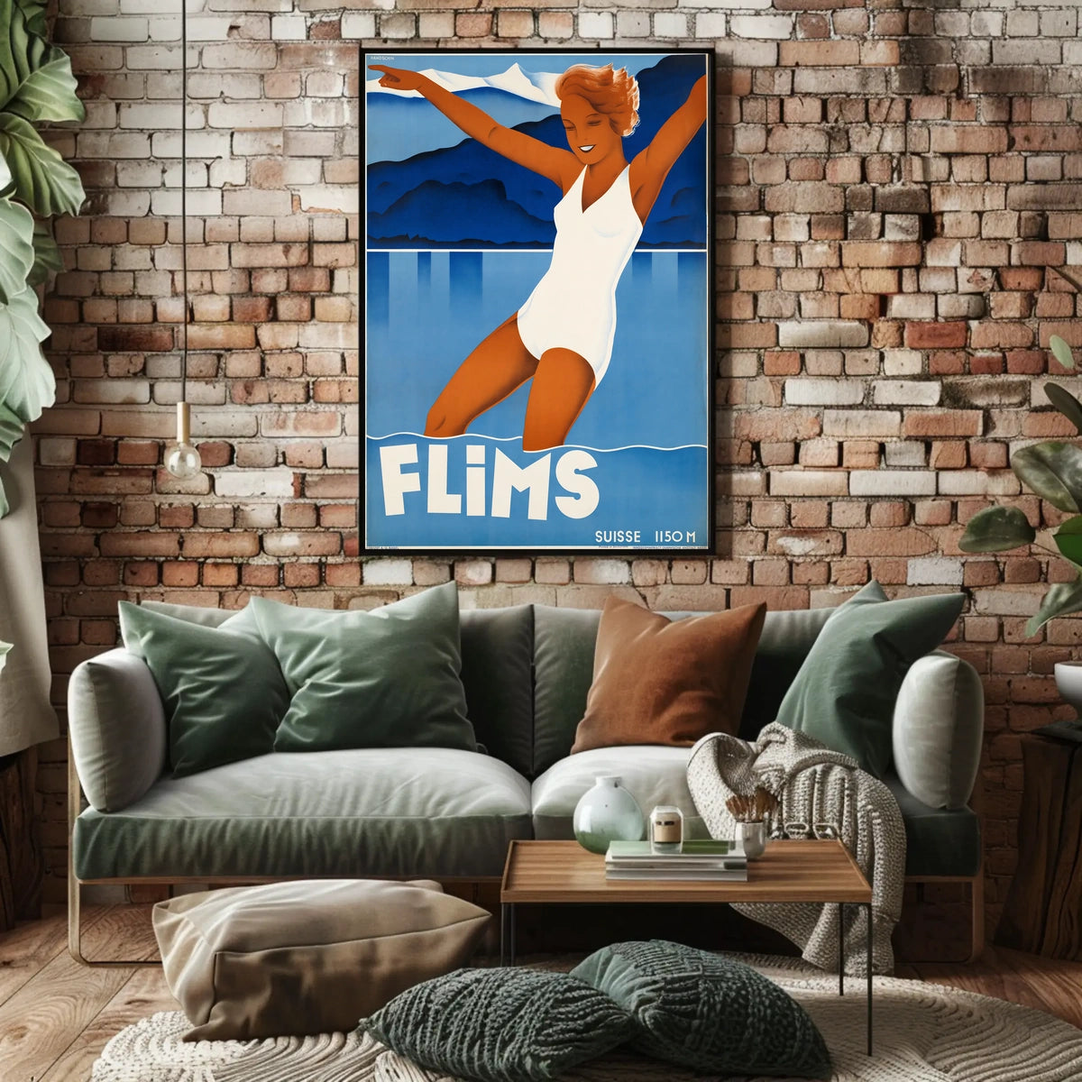 Flims Swiss Travel Poster