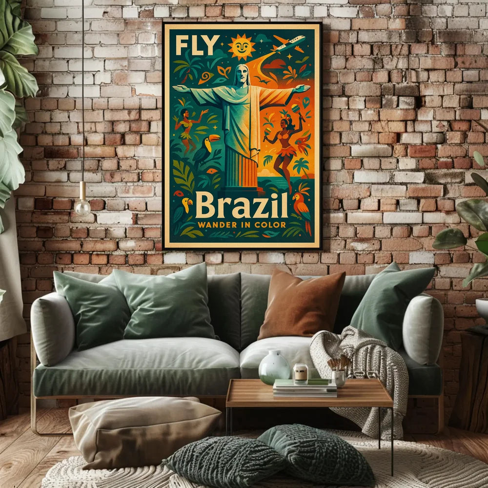 Brazilian Travel Adventure Retro Vibrant Colorful Travel Poster PosterGoat
