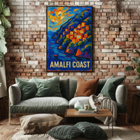 Amalfi Coast Poster 18x24 Coastal Wall Art Decor Print