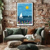 Seascape Poster Modern Coastal Wall Art Print