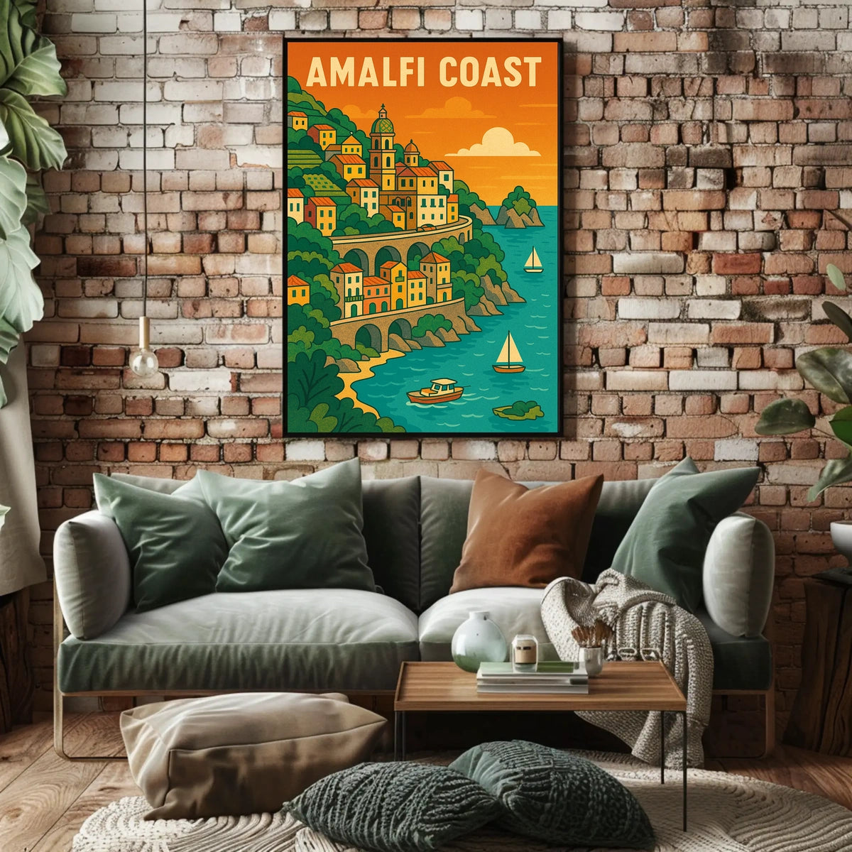 Amalfi Coast Poster 18x24 Scenic Wall Art Print Gift Idea