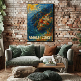 Amalfi Coast Poster Coastal Wall Art 18x24 Museum Poster