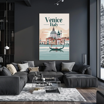 Venice Gondolas Italy Romantic Grand Canal Travel Poster