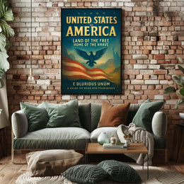 Patriotic Themes Vintage Nostalgic Eagle Poster
