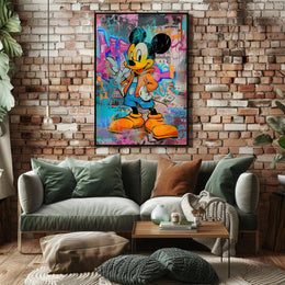 Cartoon Mouse in Urban Street Art Pop Culture Poster