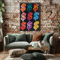 Dollar Sign Pop Art Poster Modern Bright Money Wall Art