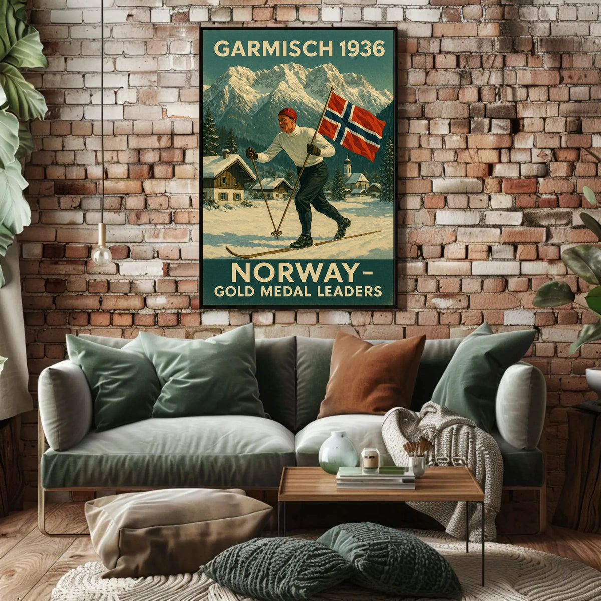 Garmisch 1936 Norway Gold Medal Poster