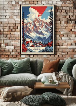 Chamonix-Mont-Blanc Scenic Travel Poster